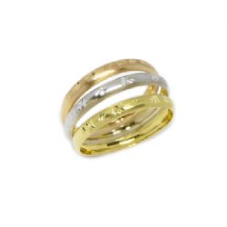 Anel Trio Jateado em Ouro 18 Kilates - 24112